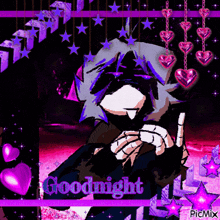 a picture of a person with the words goodnight written on the bottom