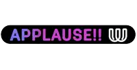 a sign that says applause with a bunch of stars around it
