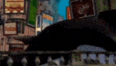 a cartoon character is flying through the air in a video game while holding an umbrella .