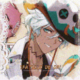a cartoon of a man wearing a hat with a star on it