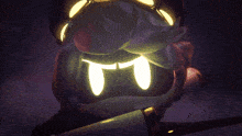two dogs are carved into a pumpkin with their faces lit up
