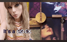 a picture of a woman with the words it 's a cock below her