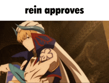 a picture of a cartoon character with the words rein approves below it