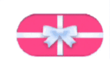a pink gift box with a white ribbon and a bow .