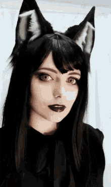 gothic girl goth girl catgirl neko cat ears