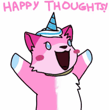 happy thoughts unicorn cat