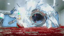 a cartoon scene with the words body repel