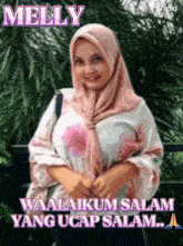 a picture of a woman with a hijab and the name melly