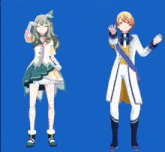 a boy and a girl are standing next to each other