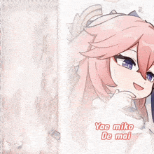 a picture of yae miko de mai with pink hair