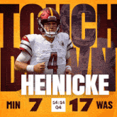 a washington football player named heinicke is running on the field
