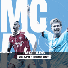 a poster advertising a soccer match between emirates and city