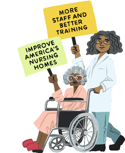Nursing Homes Improve Americas Nursing Homes Sticker - Nursing Homes Improve Americas Nursing Homes More Staff And Better Training Stickers
