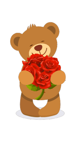 Bear Love You Sticker - Bear Love You Roses Stickers