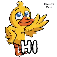 a cartoon of a yellow duck with the word hoo on it