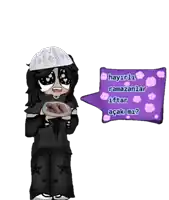 a cartoon girl holding a plate of food next to a speech bubble that says hayirli ramazanlar iftar acak mi?