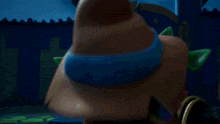 a cartoon character with green glasses and red hair is making a funny face