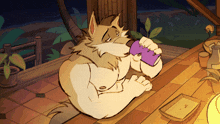 Soda Wolf GIF - Soda Wolf Drink GIFs