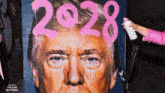 a painting of donald trump with the year 2028 written on it