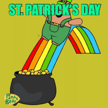 st patricks day happy st patricks day pants bear rainbow coins bucket
