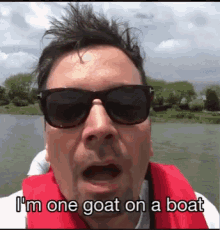 Jimmy Fallon Goat In A Boat GIF - Jimmy Fallon Goat In A Boat Summer Float GIFs
