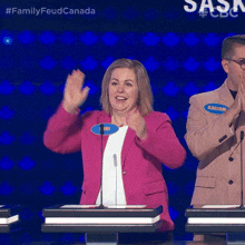 High Five Family Feud Canada GIF - High Five Family Feud Canada Cheering GIFs