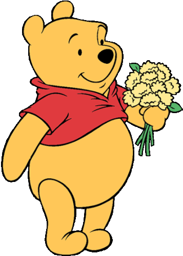 Love You Pooh Sticker - Love You Pooh Flowers Stickers