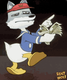 Rekt Wolf Donald Duck Count Money GIF - Rekt Wolf Donald Duck Count Money GIFs