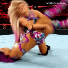Sasha Banks Alexa Bliss GIF - Sasha Banks Alexa Bliss Body Slam GIFs