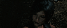 a close up of a woman 's face in a video game