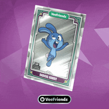 a veefriends card with a blue bunny on it