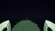 a close up of a person 's head with a grid background