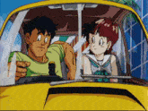 a man and a girl are sitting in a car