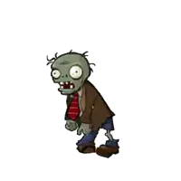 a cartoon drawing of a zombie wearing a brown jacket and tie