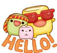 Marshmellows Say Hello! Sticker - The Party Marshmallows Hello Cute Stickers