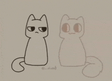 a drawing of a cat and a drawing of a fox with the name alwix0 on the bottom