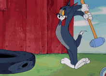Hammer Tom And Jerry GIF