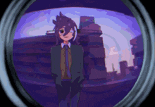 a cartoon of a man in a suit and tie