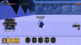 a screenshot of a video game with a character named sans standing in the snow