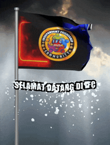 a flag that says selamat datang di ec on it