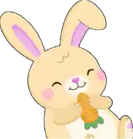 a cartoon bunny with a carrot in its mouth