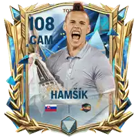 a picture of a man holding a trophy with the number 108 cam