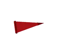 a red triangle on a white background that looks like an arrow pointing to the right