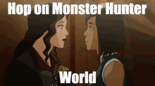 Hop On Monster Hunter World Korrasami GIF - Hop On Monster Hunter World Korrasami GIFs
