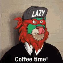 Harrocop Coffee Time GIF - Harrocop Coffee Time Lazy Hat GIFs