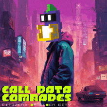 a poster for call data comrades shows a man in a purple jacket