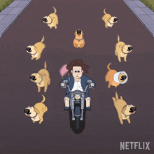 Motorcycle Riding Carol & The End Of The World GIF - Motorcycle Riding Carol & The End Of The World Dogs Chasing A Motorcycle GIFs