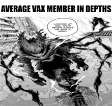 average vax member in depths is displayed on a poster