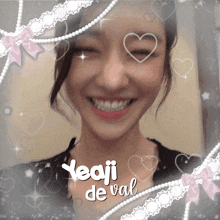 a picture of a girl with the name yeaji de val