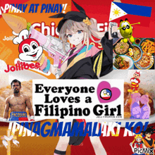 a poster that says everyone loves a filipino girl on it